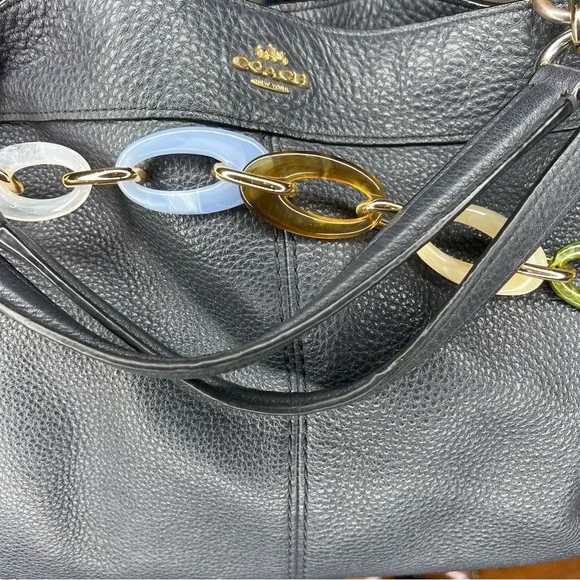 CoachKlara Gray Leather Tote Bag with bonus Chain bag charm
